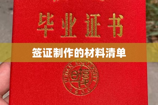 琼中签证制作的材料清单